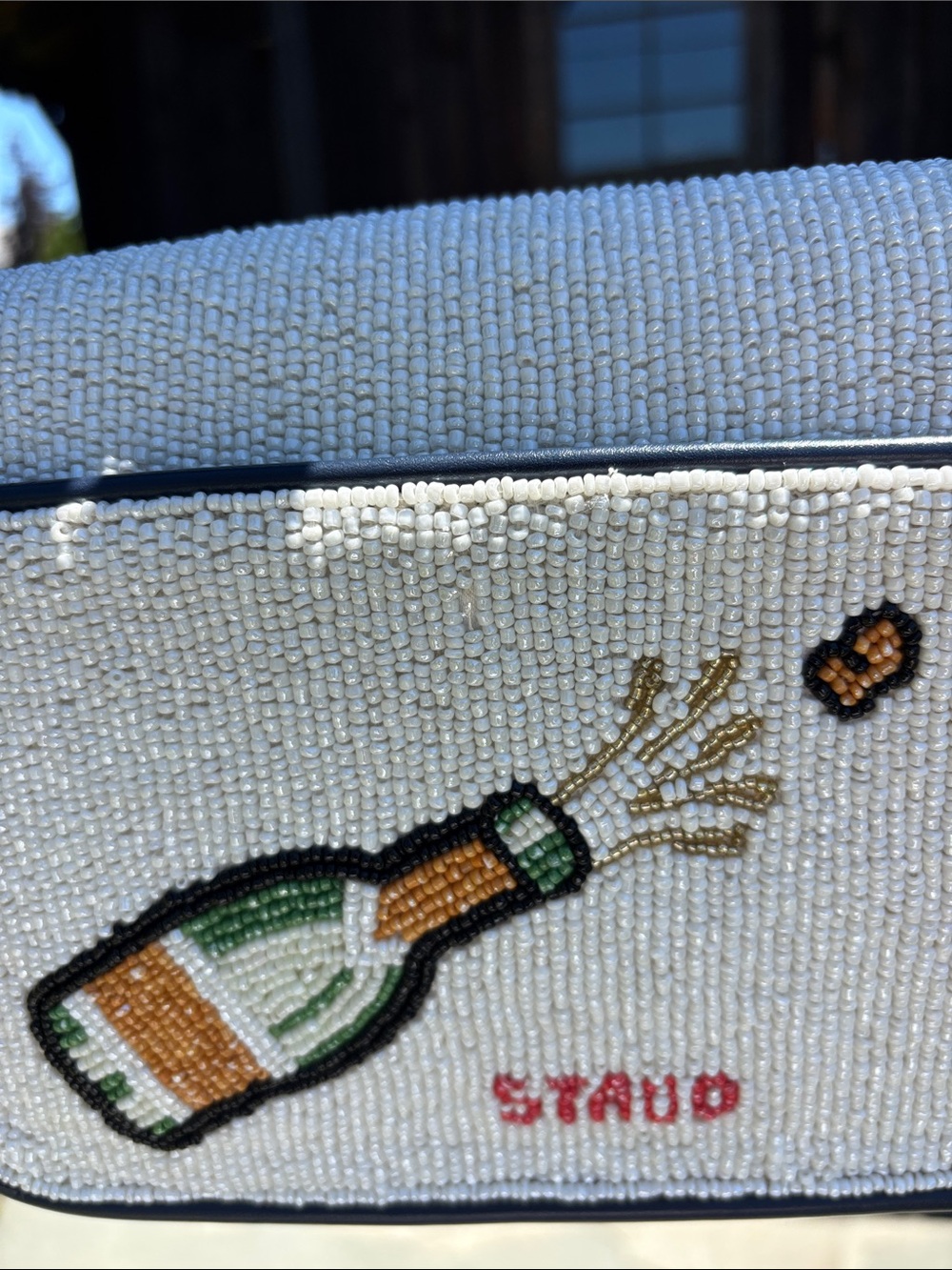 Staud Tommy Stautines 'Stautine Crackers' Shoulder Bag in Navy & White - Picture 4 of 7